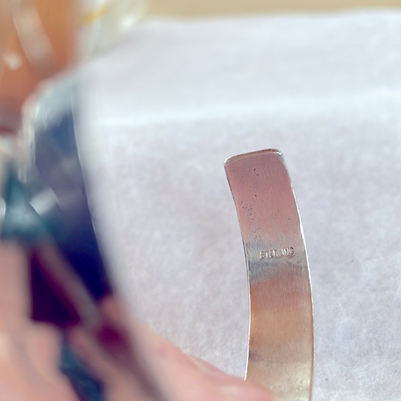 NOT FOR SALE - Turquoise & Coral Sterling Cuff - Picture 3 of 5